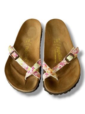Birkenstock Papillio Sandals Pink & Yellow Print Size 7